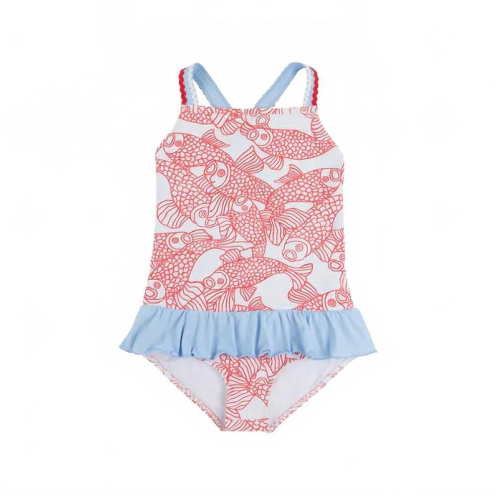 NEW THE BEAUFORT BONNET COMPANY girl's taylor bay bathing suit in red - Picture 1 of 4